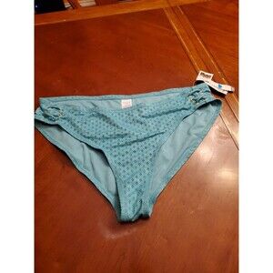 Time and Tru Women’s  Eyelet Swim Bikini Bottom Turquoise SIZE 1X(16W - 18W)